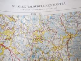 Uutis-Valjakko - lehden Kotiseutukartta 1962, lehden levikkialue / kulmapaikat Pyhämaa - Yläne - Parainen - Houtskari -pohjana Suomen taloudellinen kartta 1925