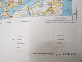 Uutis-Valjakko - lehden Kotiseutukartta 1962, lehden levikkialue / kulmapaikat Pyhämaa - Yläne - Parainen - Houtskari -pohjana Suomen taloudellinen kartta 1925