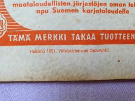 Senior -lypsykoneen käyttöohje ja varaosaluettelo 1951. S.A.C. product.