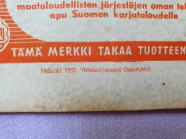 Senior -lypsykoneen käyttöohje ja varaosaluettelo 1951. S.A.C. product.