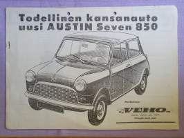 Todellinen kansanauto uusi AUSTIN Seven 850 -myyntiesite -KOPIO-. Maahantuoja Oy Veho Ab