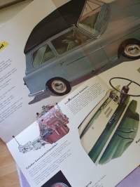Tyylikäs, taloudellinen AUSTIN A 40 &quot;Farina&quot; 1958 -myyntiesite. Maahantuoja Oy Veho Ab