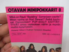 Rollareista Pressaan - Popidolit esittäytyvät (Otavan minipokkarit nr 8), lista artisteista ja yhtyeistä näkyy kohteen kuvissa mm. Alice Cooper, Black Sabbath...