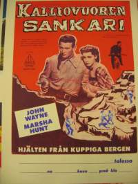 Kalliovuoren sankari, pääosissa John Wayne, Marsha Hunt -elokuvajuliste, movie poster