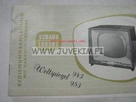 Schaub-Lorenz Weltspiegel 943, 953 TV -käyttöohjekirjat suomeksi ja saksaksi