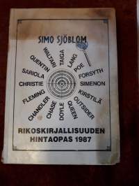 Rikoskirjallisuuden hintaopas / Simo Sjöblom. P. 1987.  Mielenkiintoinen tietoisku kirjoista, kirjoittaja nimineen sekä mahdollisine salanimineen.