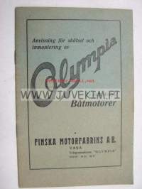 Anvisning för skötsel och inmontering av Olympia 2- och 4-cyl. Båtmotorer (Maamoottori käyttöohje ruotsiksi, alkuperäinen)