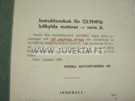 Käyttöohje Olympia ilmajäähdytetyille moottoreille sarja A / Instruktionsbok för lufkylda motorer serie A -suomen ja ruotsinkielinen, maamoottori