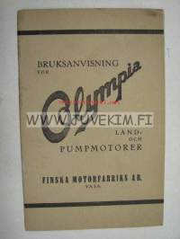 Bruksanvisning för Olympia land- och pumpmotorer - Original maamoottori käyttöohjekirja ruotsiksi, alkuperäinen