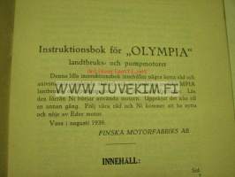 Bruksanvisning för Olympia land- och pumpmotorer - Original maamoottori käyttöohjekirja ruotsiksi, alkuperäinen
