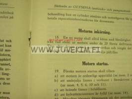 Bruksanvisning för Olympia land- och pumpmotorer -  maamoottori käyttöohjekirja ruotsiksi, alkuperäinen