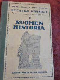 Suomen historia 2. Historian oppikirja vuorokursseiksi sovitettuna. Mikael Soininen ja Alpo Noponen. Painettu 1916, sivuja 161.