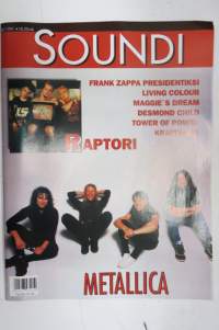 Soundi 1991 nr 8, Living Colour, Maggie´s Dream, Desmond Child, Tower of Power, Kraftwerk, Metallica.