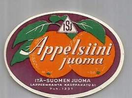 Appelsiini juoma - juomaetiketti