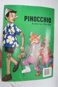 Pinocchio - a story by Collodi - A giant fairy story, Pohjois-amerikan markkinoille tarkoitettu kirja, painettu Suomessa