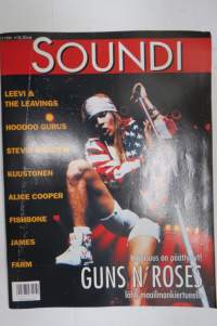 Soundi 1991 nr 7, Leevi &amp; the Leavings, Hoodoo Gurus, Stevie Wonder, Kuustonen, Alice Cooper, Fishbone, James, Farm.