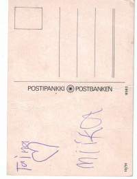 Postikortti. Pankkiaiheen kerääjälle Postipankin talviaihe. Käsipostina