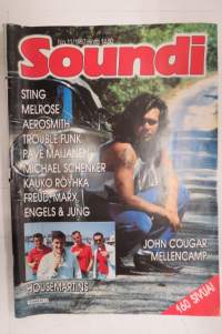 Soundi 1987 nr 11, Sting, Melrose, Aerosmith, Trouble Funk, Pave Maijanen, Michael Schenker, Kauko Röyhkä, Freud, Marx, Engels &amp; Jung, Housemartins.