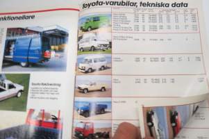 Toyota Modellerna 1986 -myyntiesite, ruotsinkielinen / sales brochure, in swedish