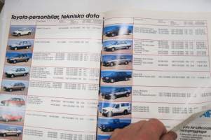 Toyota Modellerna 1986 -myyntiesite, ruotsinkielinen / sales brochure, in swedish