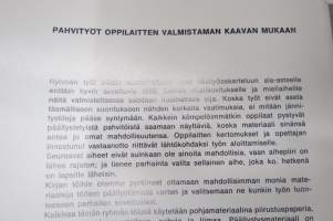 Käsityöaskartelun opas - SOK Koulupalvelun iso kansio, jossa havainnollisia kuvia, malleja, tarvike-ehdotuksia yms.