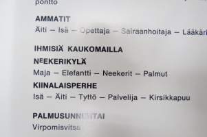 Käsityöaskartelun opas - SOK Koulupalvelun iso kansio, jossa havainnollisia kuvia, malleja, tarvike-ehdotuksia yms.