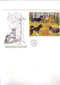 Ensipäiväkuori - FDC 17.3.1989 Kenneltoimintaa Suomessa 100 vuotta