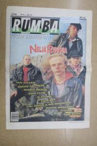 Rumba 1990 nr 21, Neljä Ruusua, Ian Gillan, Dread Zeppelin, Maria Mckee, Gun Club, Q.Stone, Faff-Bey, Jimi Tenor &amp; His Shamans, House Wreckers, Statue, ym.