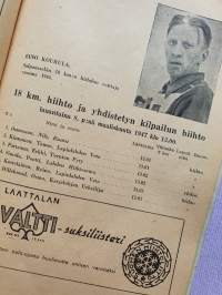 Lahden hiihtoseuran 25-vuotisjuhla. Salpausselän hiihdot Lahdessa 8-9.3.1947 -hiihtokilpailujen käsiohjelma.