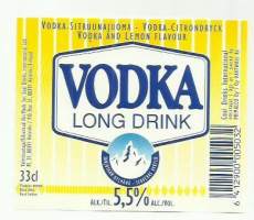 Vodka Long  Drink - viinaetiketti