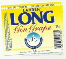 Lahden  Long Gin Grape - viinaetiketti