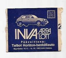 Inva arpa    1983  voittona Talbot Horizon