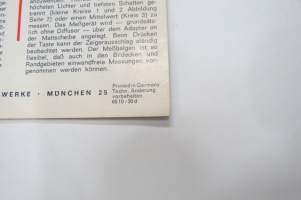 Linhof Kamera Einstell- und Messbalgen und Winkelspiegel -myyntiesite / brochure in german