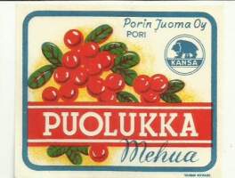 Puolukka Mehua  -   juomaetiketti  tuote-etiketti