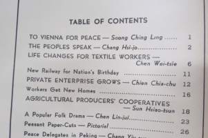 China Reconstructs 1952 nr 6 -Kiinan kommunistisen puolueen propagandalehti, harvinainen alkupään numero