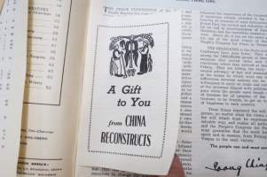 China Reconstructs 1952 nr 6 -Kiinan kommunistisen puolueen propagandalehti, harvinainen alkupään numero