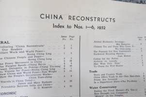 China Reconstructs 1952 nr 6 -Kiinan kommunistisen puolueen propagandalehti, harvinainen alkupään numero