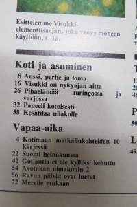 Avotakka 1972 nr 7, Anssi Kukkonen lomailee, Termosastiat testissä, Visukki-aitta, Kaislamatot, Pihaelämä, Paneeli kotoisasti, ym.