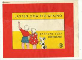 Lasten oma kirjapaino   tuote-etiketti