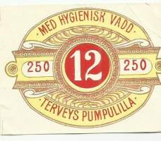 Terveys pumpulia nr 12 -     tuote-etiketti
