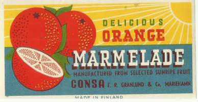 Orange Marmelade   tuote-etiketti