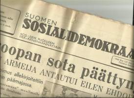 Suomen Sosiaalidemokraatti   nro 127 / 8.5.1945 - Euroopan sota on päättynyt