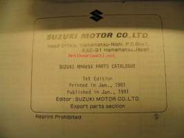 Suzuki RM465X parts catalogue -varaosaluettelo