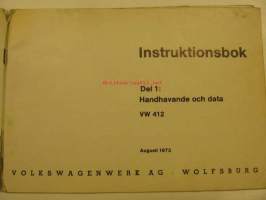 Volkswagen 412 åm. 1974 instruktionsbok