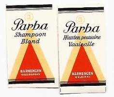 Parba Hiusten pesuaine vaaleille hiuksille / Shampoon Blond  tuote-etiketti