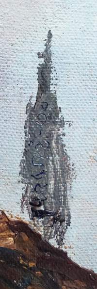 Tuntematon taiteilija,&quot;Ristiinnaulittui&quot;  öljyvärimaalaus kankaalle sign Juhani 1960 , 45x35 cm