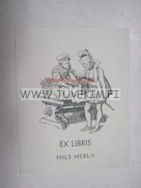 Ex Libris Nils Herla -kirjanomistajamerkki