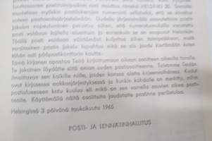 Helsingin Postiosoitehakemisto kadunnimistöineen 1965 / Helsingfors postaddressregister med gatunamnsförteckning 1965 -addres catalog of Helsinki