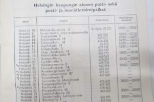 Helsingin Postiosoitehakemisto kadunnimistöineen 1965 / Helsingfors postaddressregister med gatunamnsförteckning 1965 -addres catalog of Helsinki