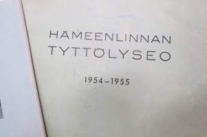 Hämeenlinnan Tyttölyseo - vuosikertomukset 1957-58, 1958-59, 1954-55 3 kpl yhdessä + järjestyssäännöt
